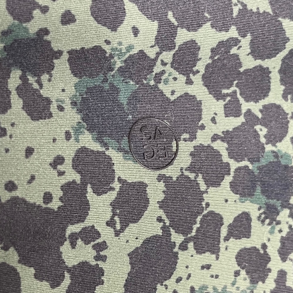 Sage Collective Leopard Print Leggings Small Green Black High Rise - Picture 3 of 6